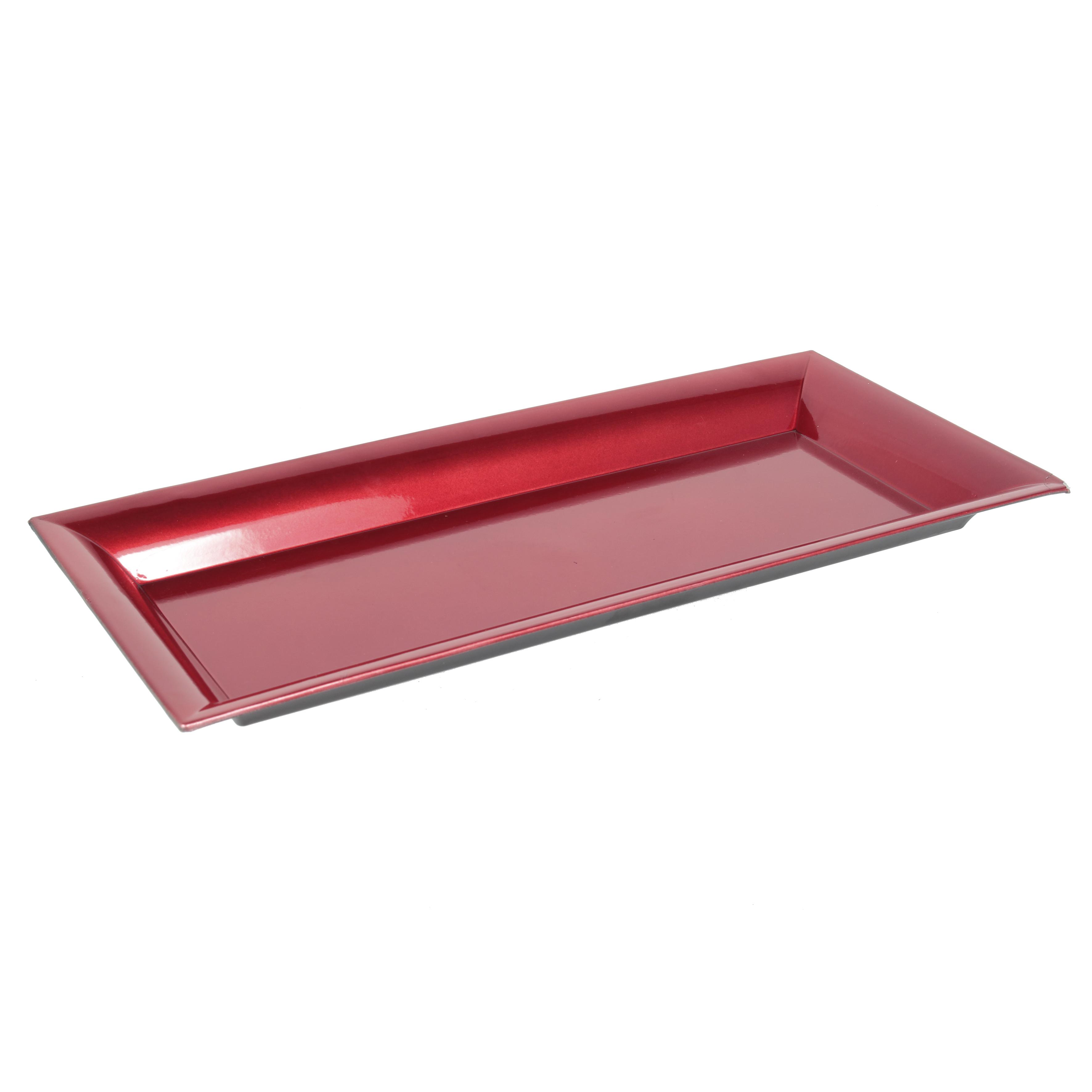 PLATEAU RECTANGULAIRE ROUGE 36X17X2CM