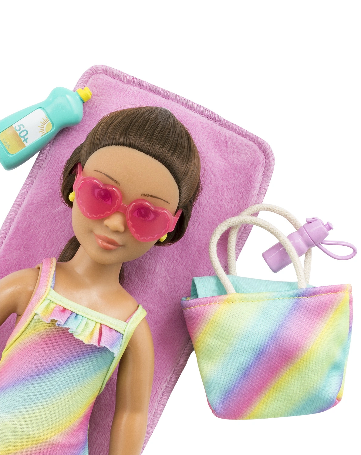 Ankleidepuppe LUNA BEACH SET (28cm) mit Zubehör