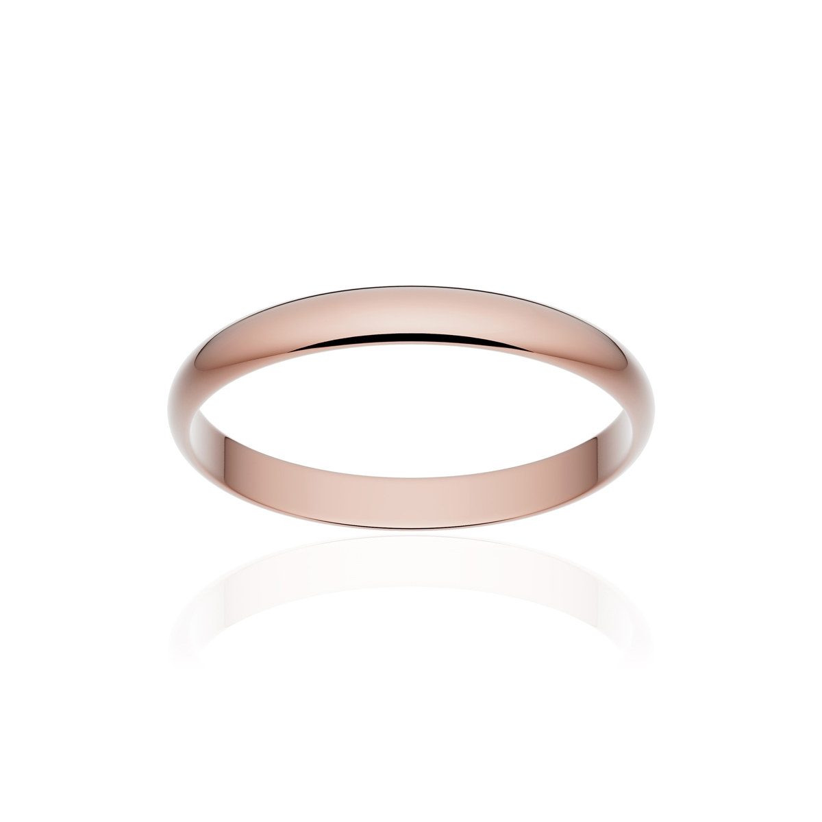 Alliance or 750 rose poli ruban 2,5mm