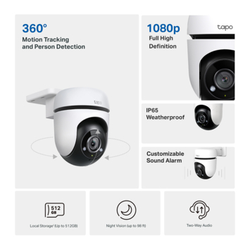 TP-Link Tapo TC40 beveiligingscamera voor buiten Full HD 1080P bedraad Pan/Tilt