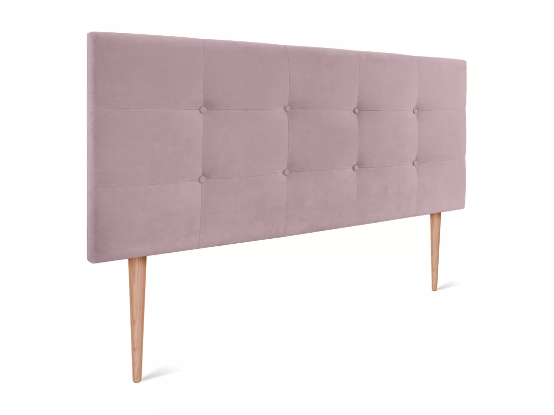 DHOME Tête de Lit en Tissu Aqualine Capitonné 160x115cm avec Pieds Lits 150/160 - Saumon