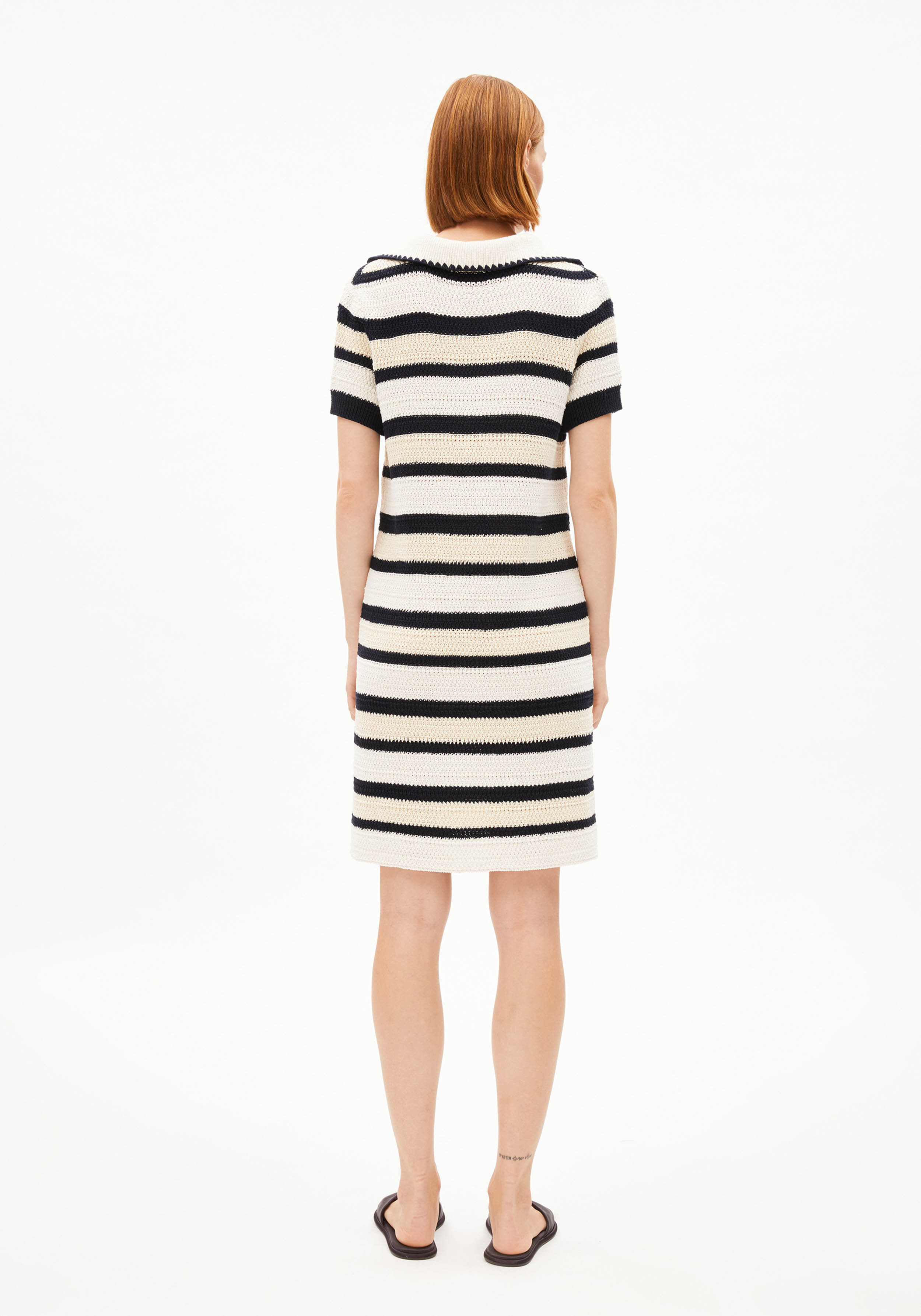 Armedangels Webkleid Paolinaa Crochet Raw White-Night Sky