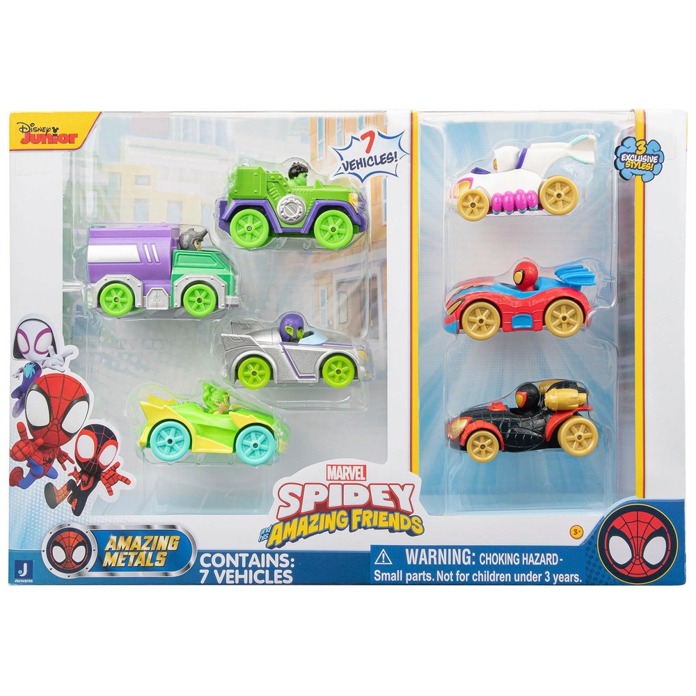 Marvels Spidey und seine fantastischen Freunde – Amazing Metals Diecast-Autos, 7er-Pack