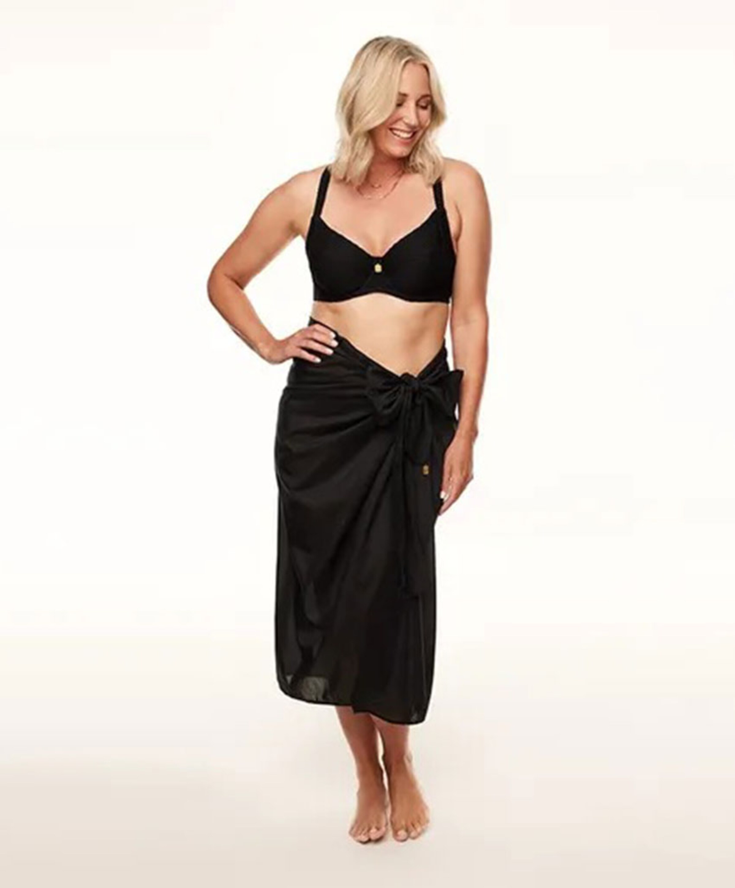 Annadiva Dames pareo zwart