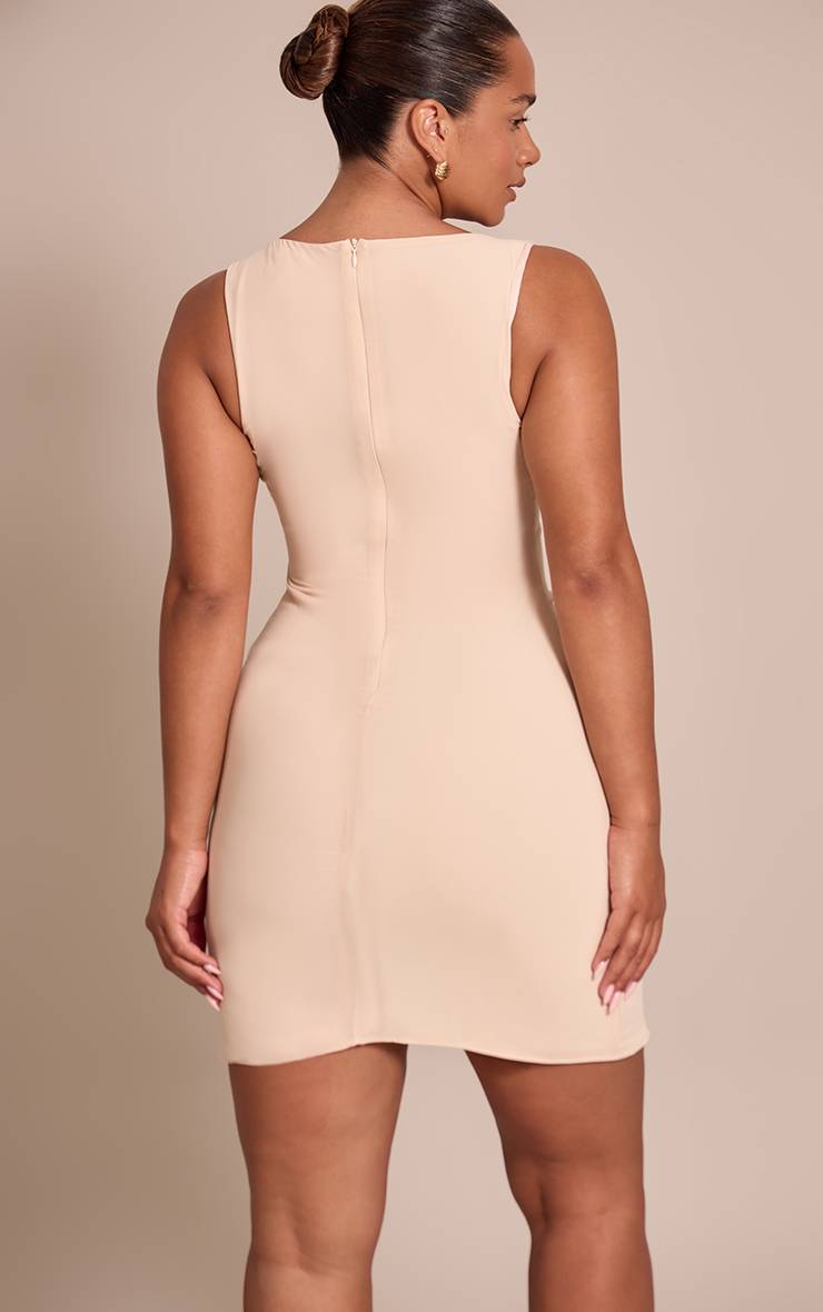 Butter Cream Robe Mini En Mousseline À Décolleté Plongeant Shape
