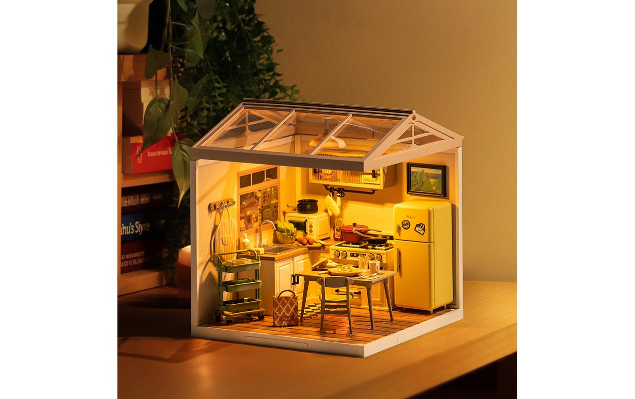 Bausatz Fröhliche Mahlzeiten Küche3D-Puzzle aus lasergeschnittenen Holzteilen