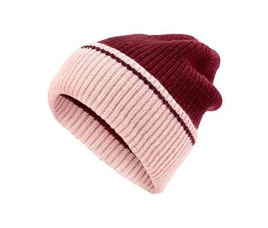 Strickmütze, rot-roséfarben