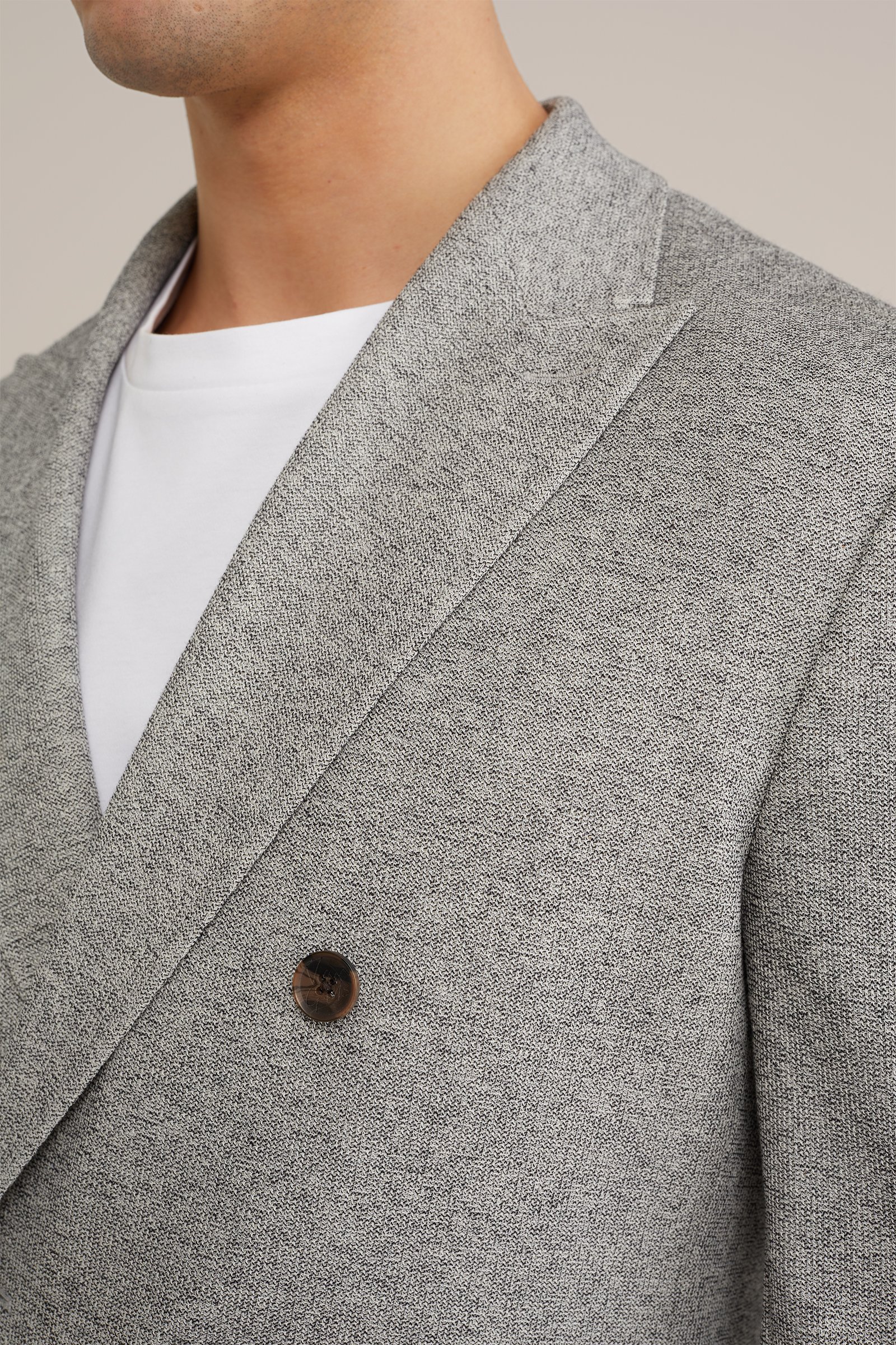 slim fit fijngebreide blazer Van Gils Grijs