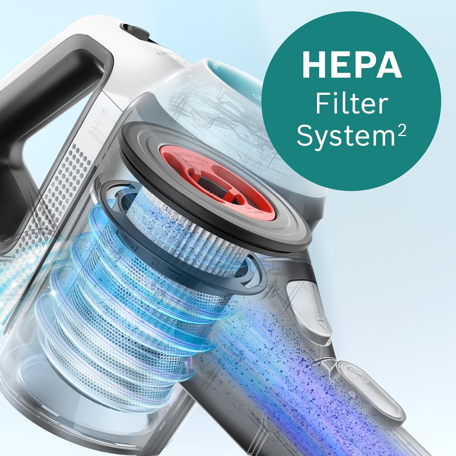 Bosch Akku-Staubsauger Unlimited 7 ProHygienic Aqua BKS71HYG1, kabellos, 2in1 Saugen & Wischen, Knickrohr, HEPA-Filtersystem, 10 J. Motorgarantie, Wechselakku, Schnellladegerät, Made in Germany, weiß
