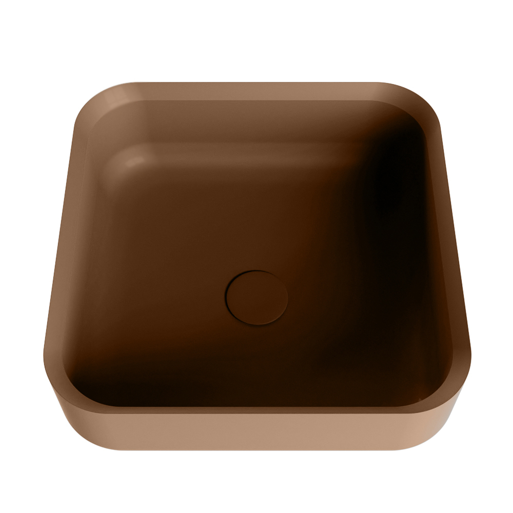 Mondiaz Binx Solid Surface waskom 36x36cm rust