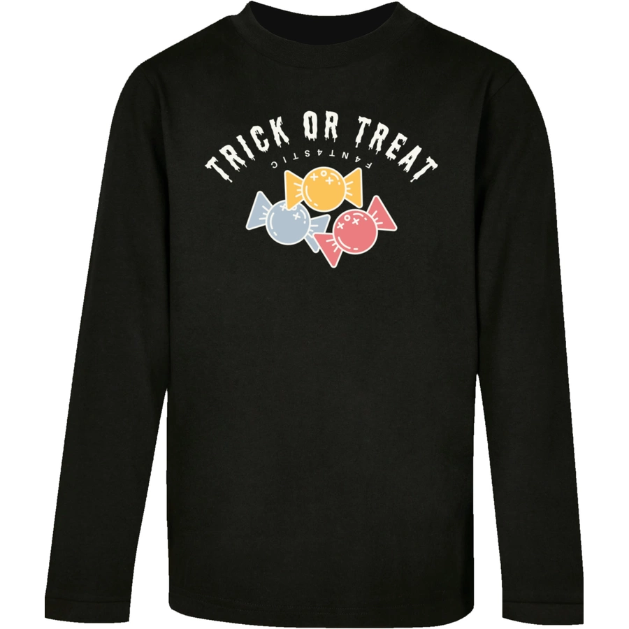 F4NT4STIC Longsleeve Shirt Trick Or Treat Halloween schwarz