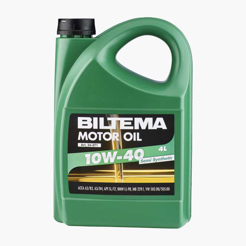 Halvsyntetisk motorolje 10W-40, ACEA A3/B3, A3/B4, 4 liter