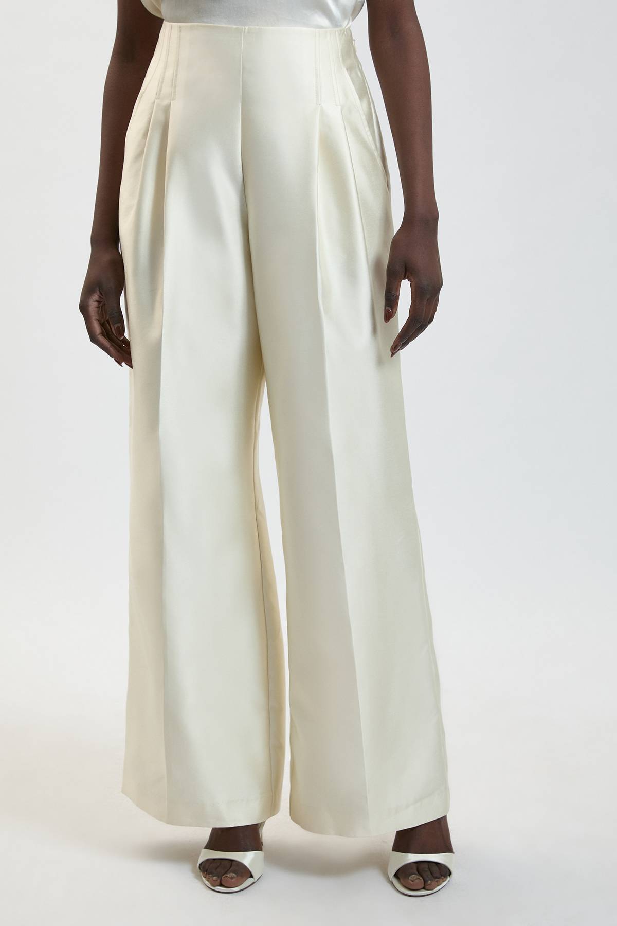 KarenMillen Pantalon Tailleur En Satin Structuré
