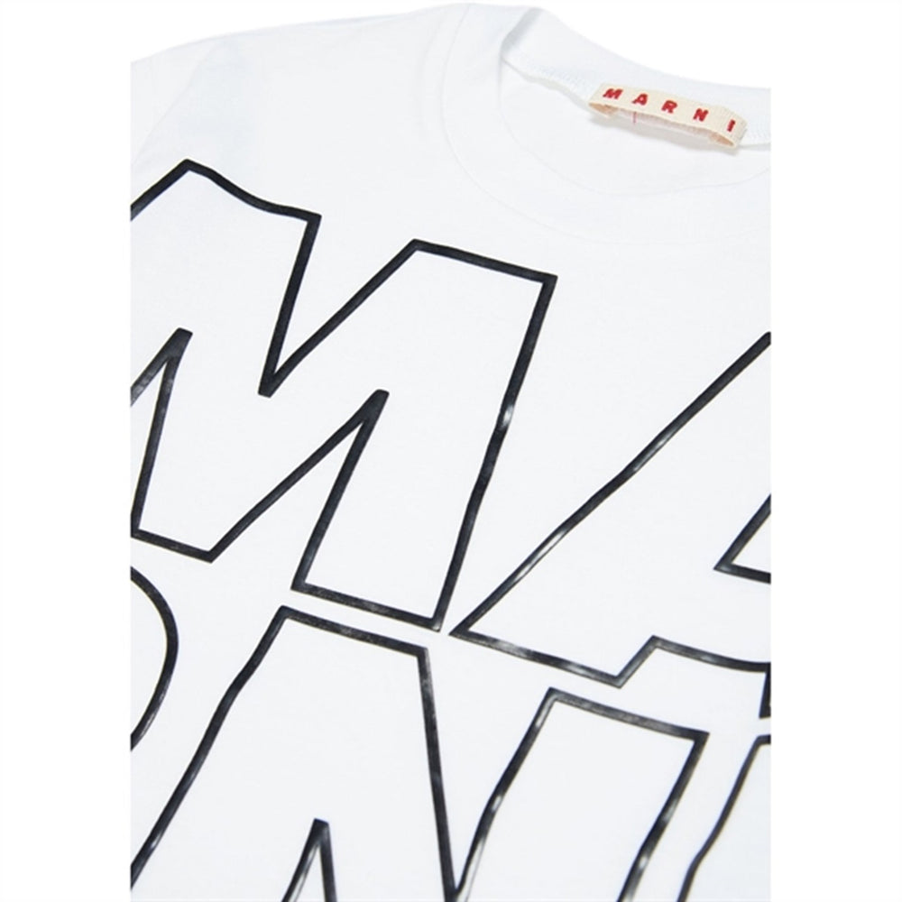 White Logo T-shirt - Marni → Luksusbaby.dk