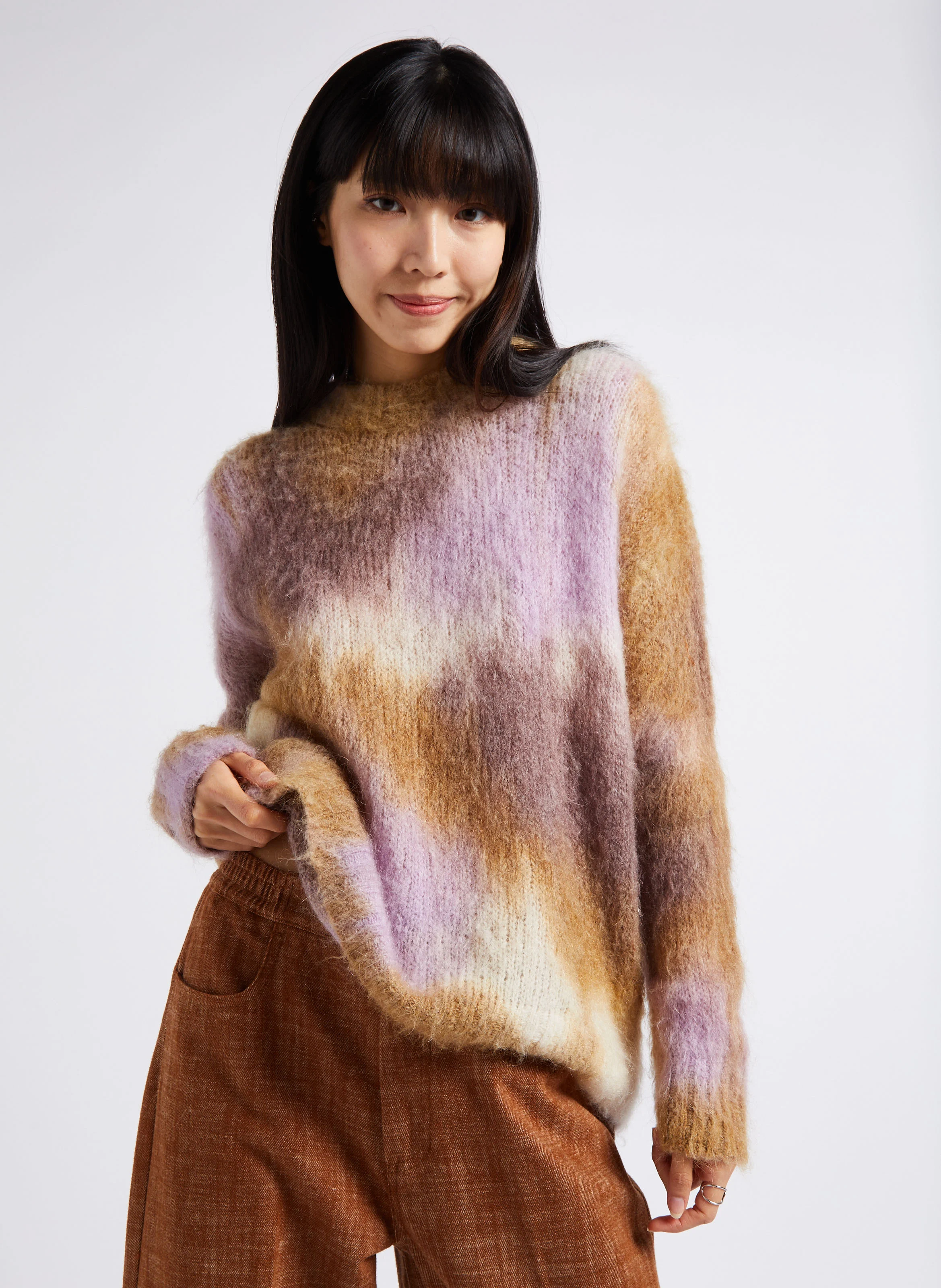 MOGANO - Pull ample à col rond | Violet