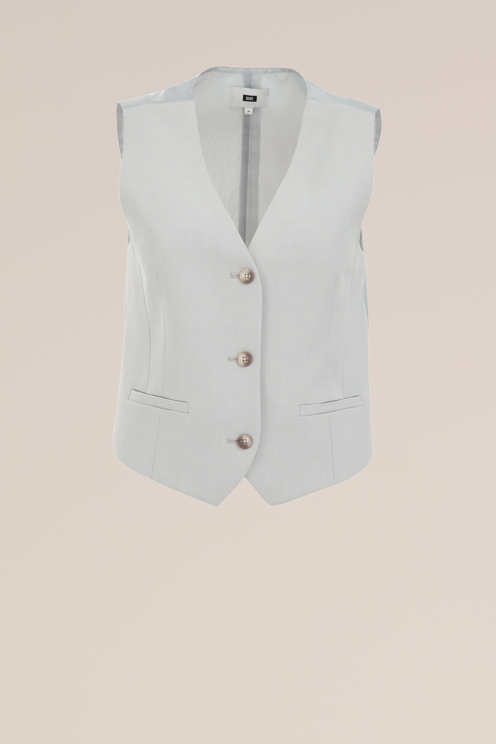Getailleerde gilet WE Fashion Lichtgrijs