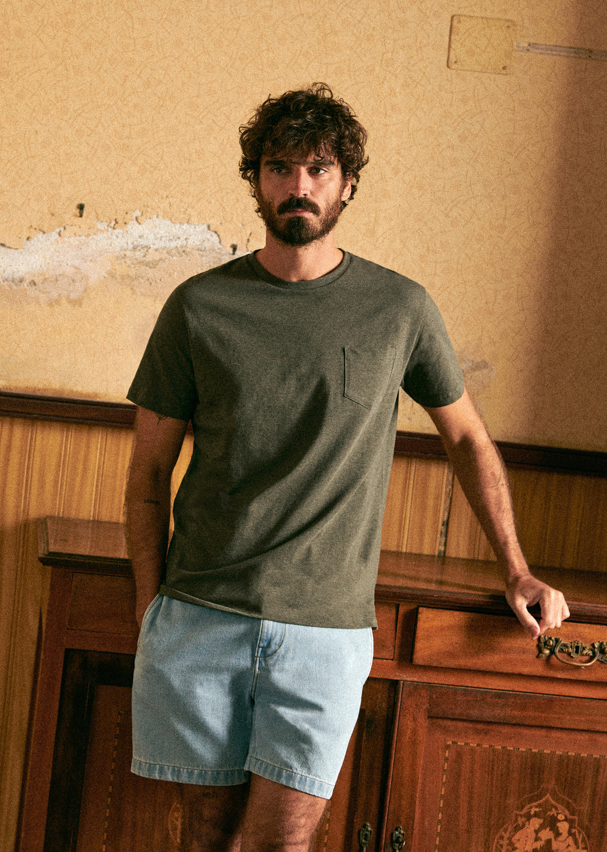 T-shirt Sonny - Kaki Chiné - E-SHOP/T-SHIRTS 5905380