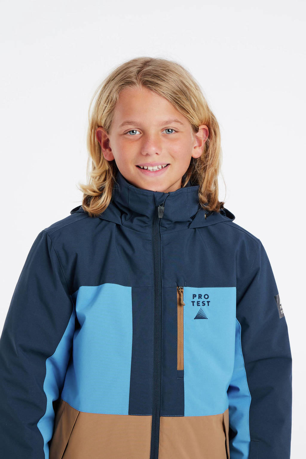 Protest ski-jack RTBUZZERD JR donkerblauw/aqua/camel