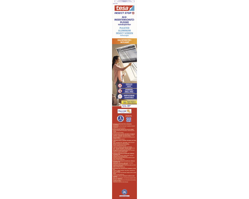 Tesa® aluminium dakraam plisségordijn, profielen telescopisch tussen 116 cm en 164 cm