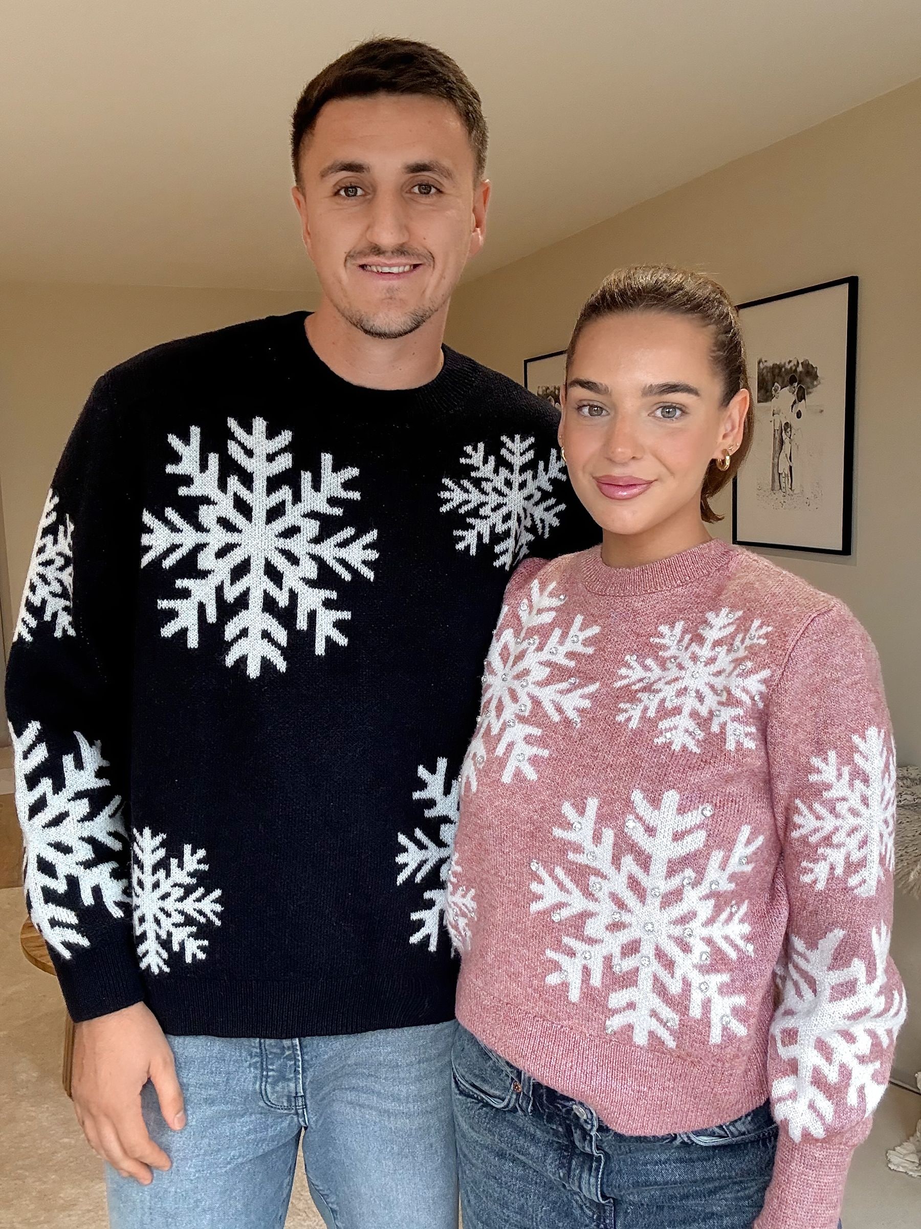 Lipsy Christmas Crew Neck Snowflake Family Knitted Jumper