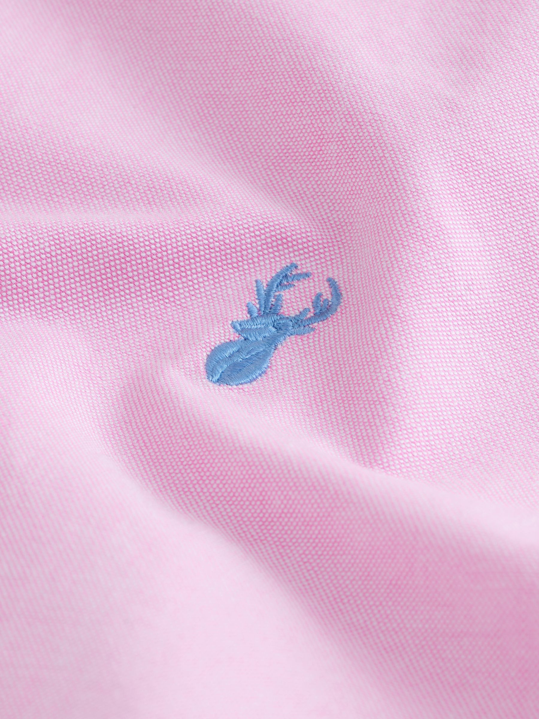 Roze - Slim Fit - Oxford-overhemd met korte mouwen
