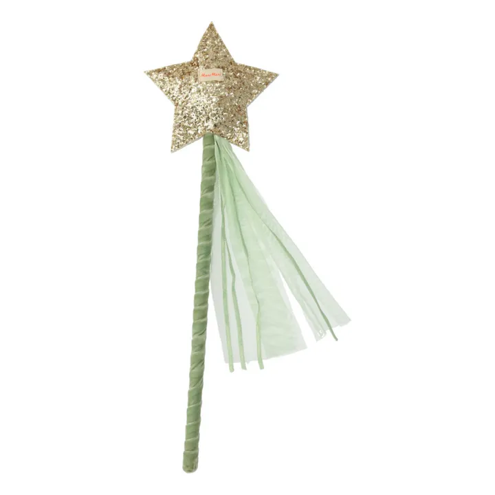 Meri Meri Cape Spring en tulle et sa baguette étoile | Vert Menthe