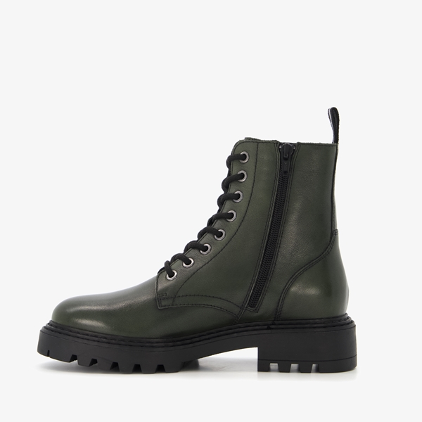 Harper leren dames veterboots groen