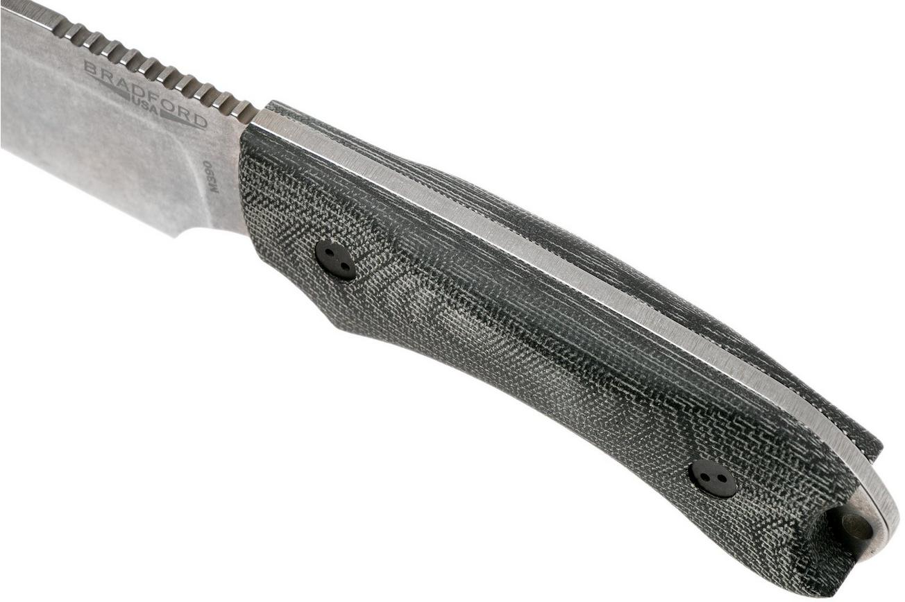 Bradford Guardian 4, 3D Black Micarta Guardian 4 M390, Sabre Stonewashed 4S-101