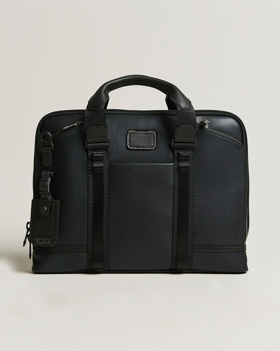 TUMI Alpha Bravo Academy Leather Brief Black