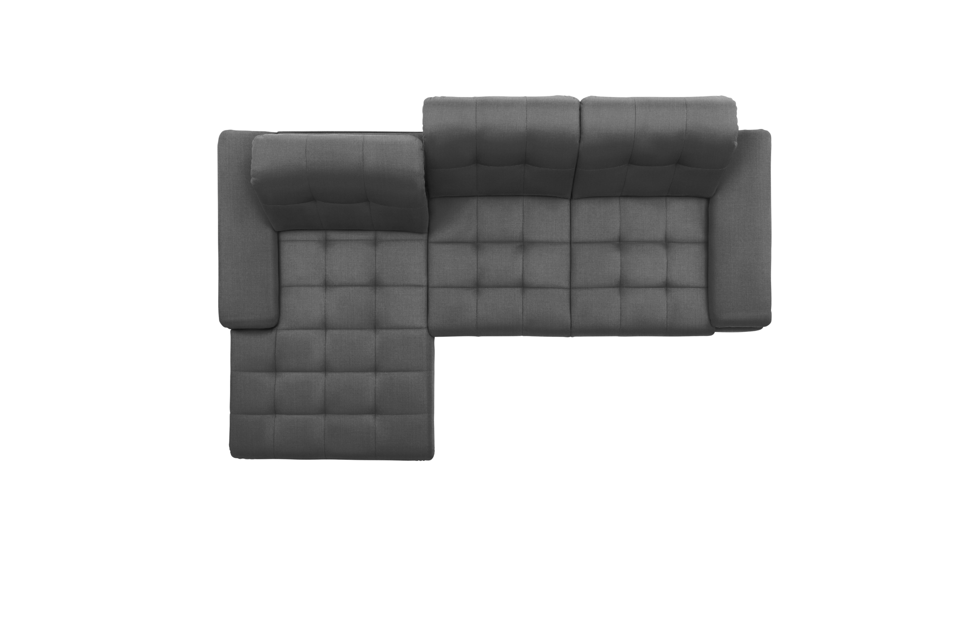 polsterpower Ecksofa - Miro grau - Basismodell - Recamiere links