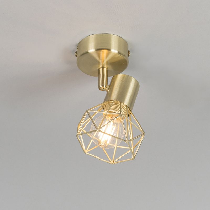 Set van 4 art deco spot messing draai- en kantelbaar - Mosh