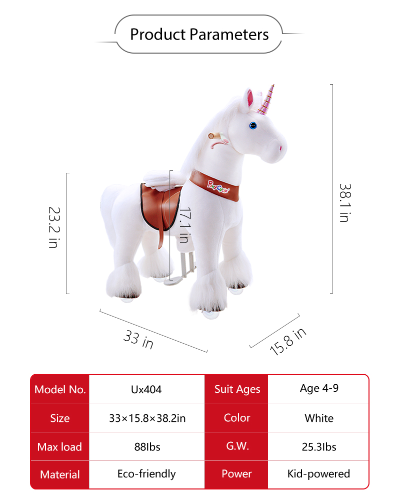 Licorne blanche à monter grand modèle pour 4 à 9 ans