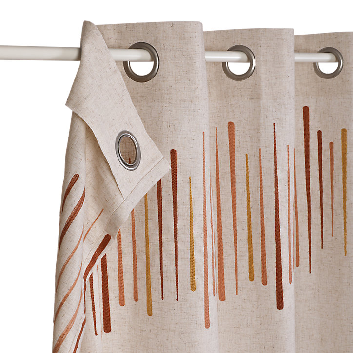Rideau intérieur effet lin motif géométrique beige GoodHome L. 260 cm x l. 140 cm