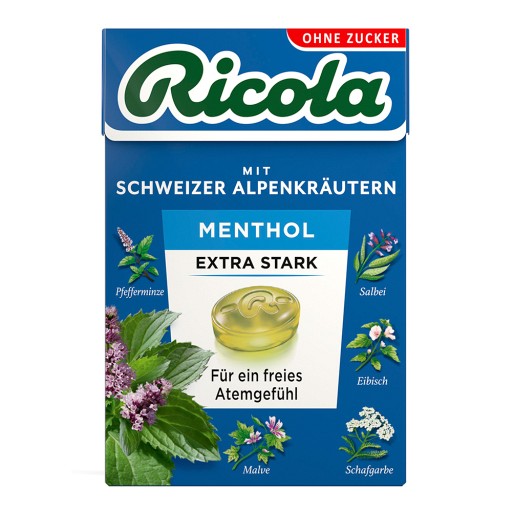 Ricola Menthol extra Stark ohne Zucker 50g MHD:31.3.26