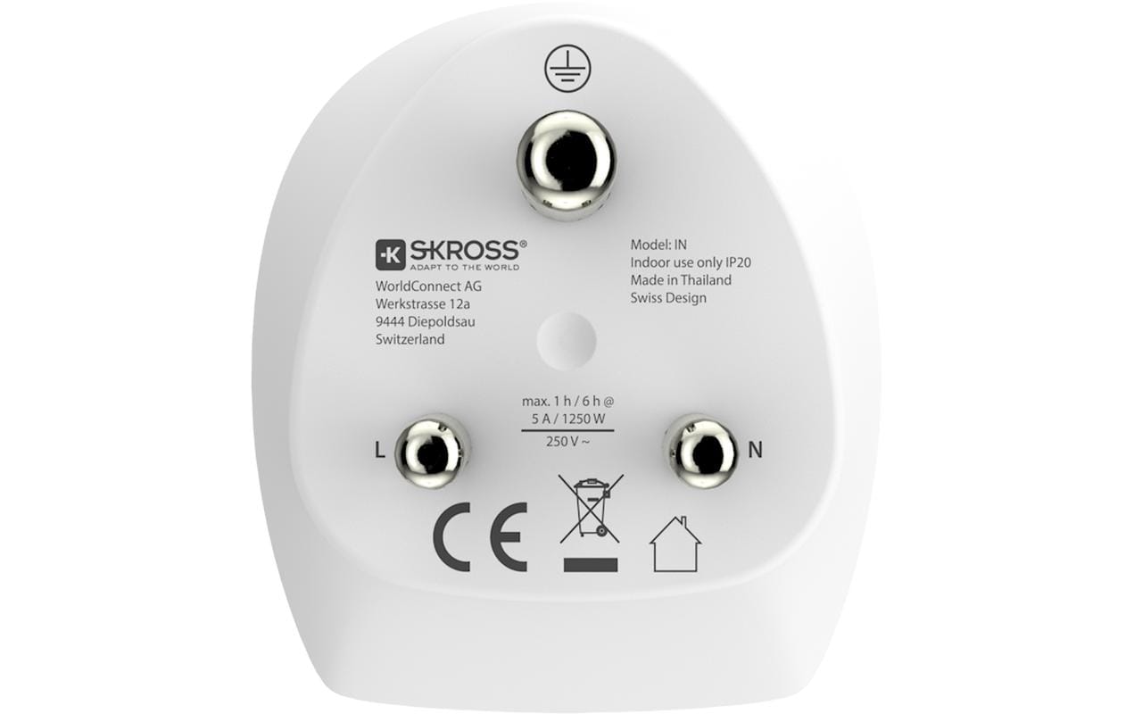 Reiseadapter Combo World IndiaKompakter 2in1 Länderreiseadapter