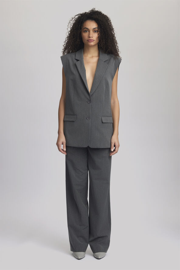 Gestuz JoelleGZ mel. pinstripe MW pants Grey pinstripe