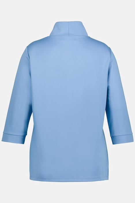 Shirt, Stehkragen, 3/4-Arm, elastische Bündchen, Lyocell