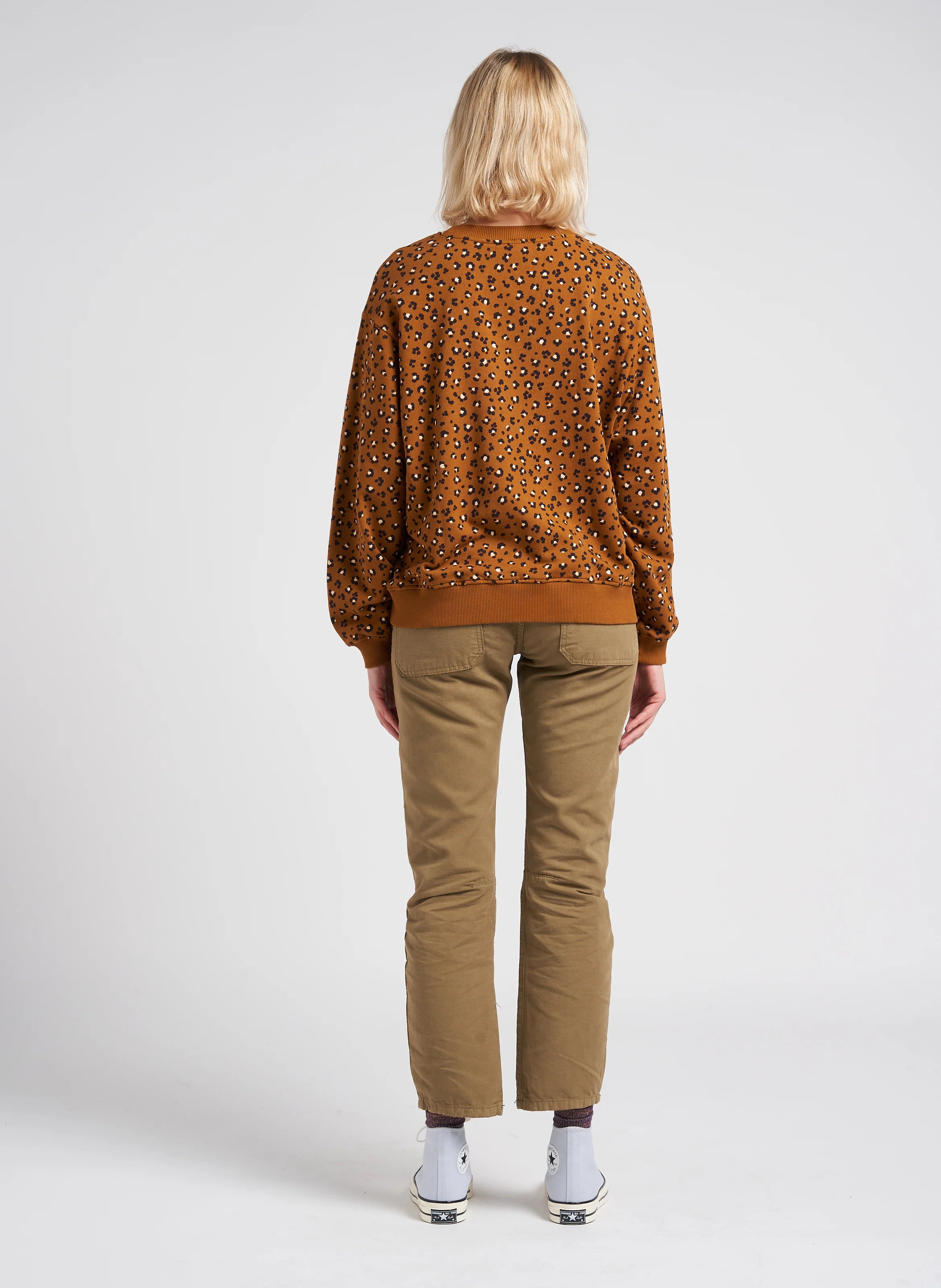 SEAN - Jean droit taille haute en coton | Kaki