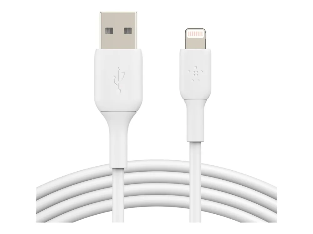 Belkin BoostCharge - Lightning-kabel - Lightning han til USB han - 3 m - hvid