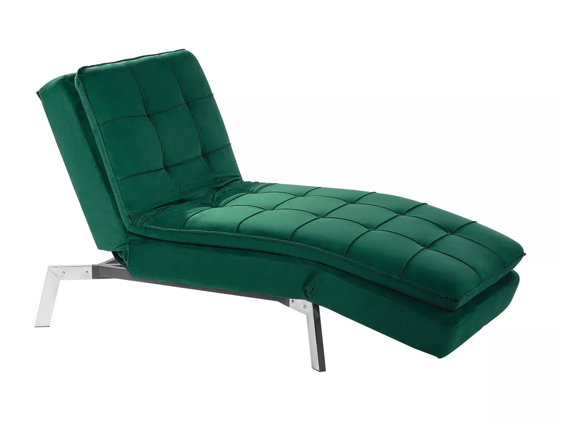 Chaise longue réglable vert émeraude LOIRET