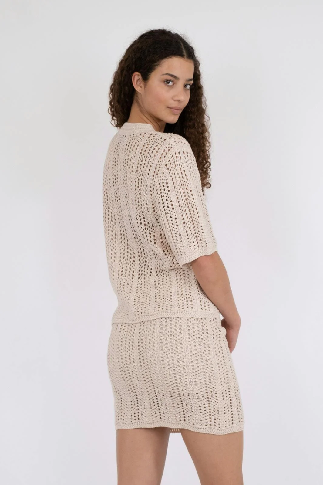 Neo Noir Ellen Crochet Knit Cardigan