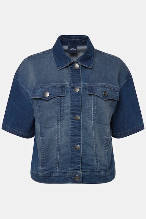 Jeansjacke, oversized, weiter Halbarm