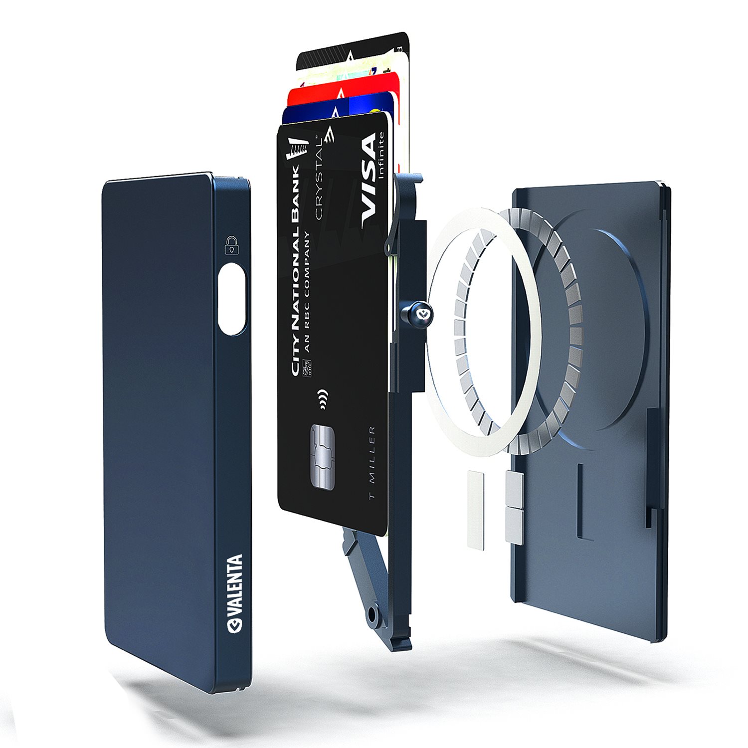 Valenta Cardprotector Aluminium Magsafe blue titanium