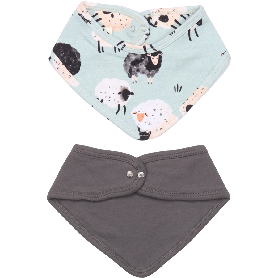 Walkiddy Dreieckstuch Fluffy Sheeps grün 2er Pack