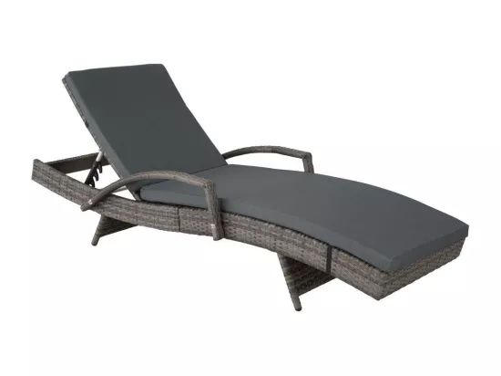 Bain de soleil transat grise 190 x 62 x 74.5 cm 2208056