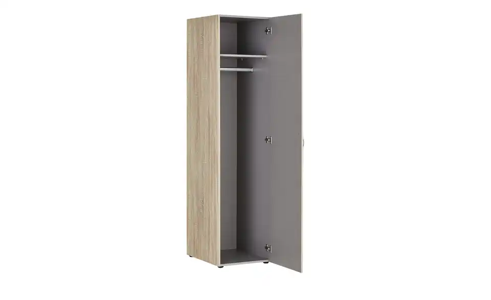 Schrank, 1-türig Multischrank-System Eiche sägerau (Nachbildung) 45 cm