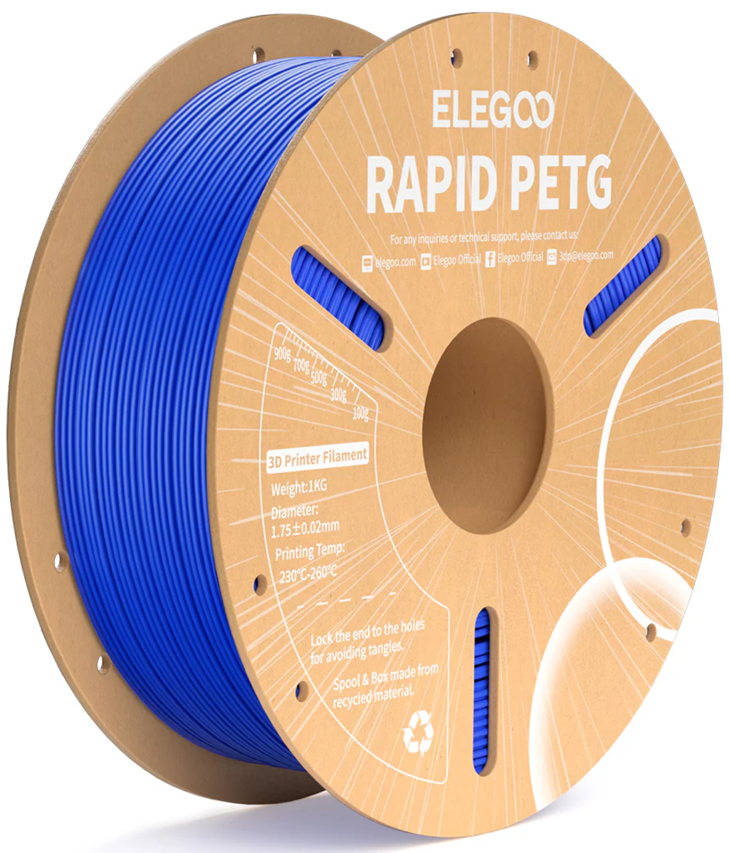 Elegoo  Rapid PETG Blue, 1,75 mm / 1000 g    PETG Material für den Hochgeschwindigkeitsdruck in Blau