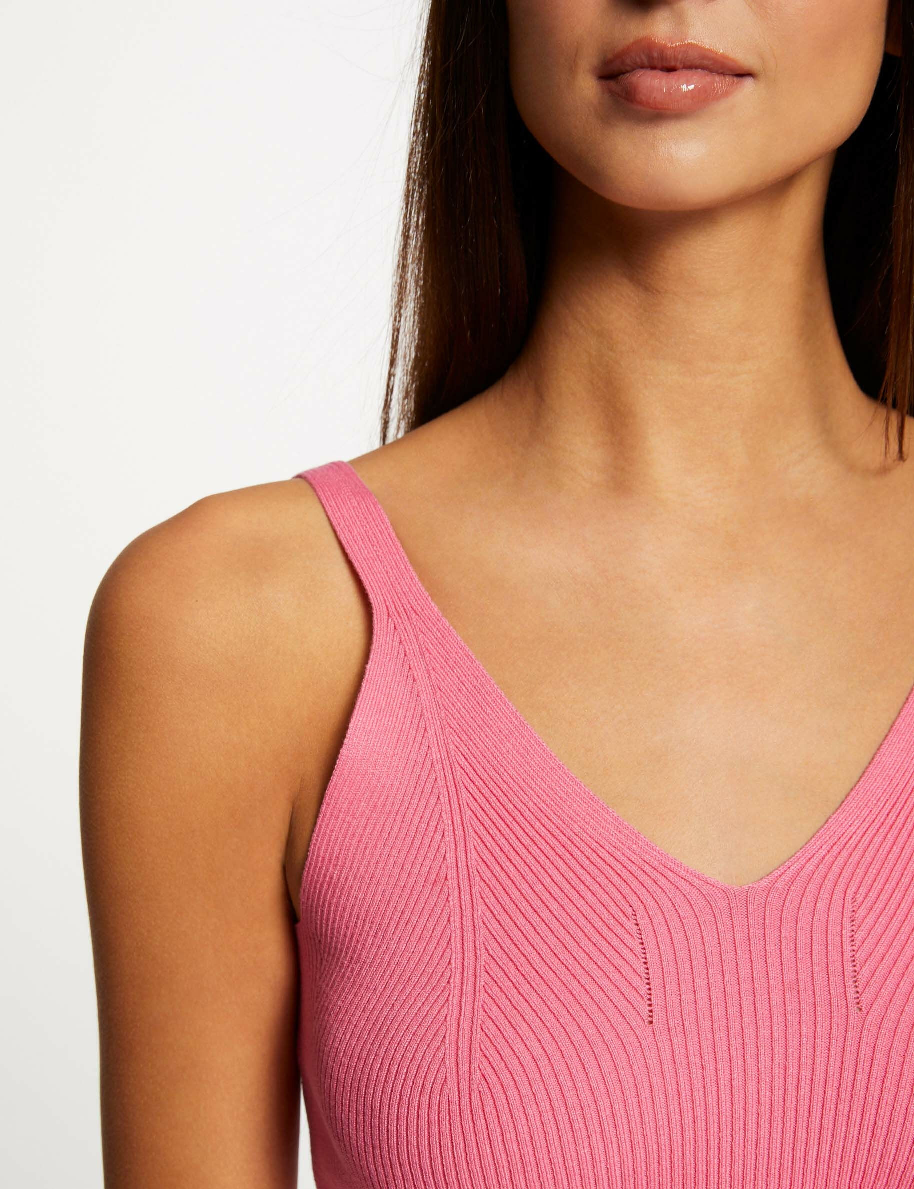 Débardeur pull à bretelles fines rose femme - rose