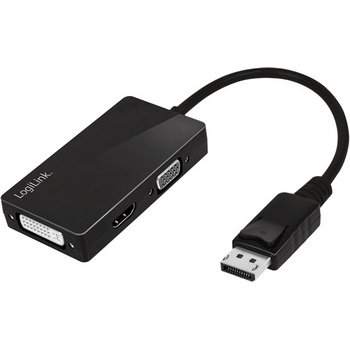 DisplayPort 4K vers adaptateur DVI/HDMI/VGA, noir