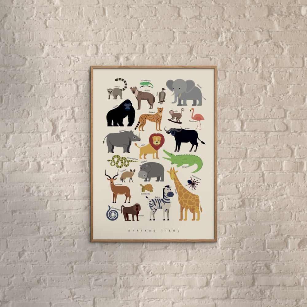Køb Poster & Frame Citatplakat - Afrikas Tiere